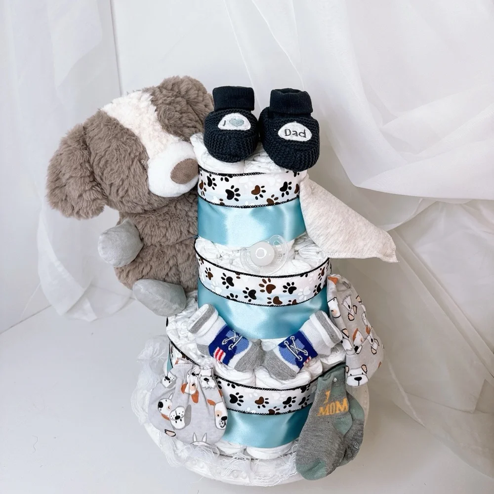 Puppy Diaper Cake, Baby Shower Gift